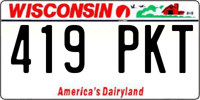 WI license plate 419PKT