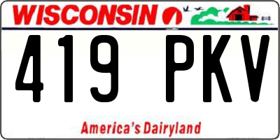 WI license plate 419PKV