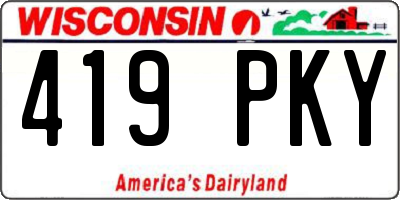 WI license plate 419PKY
