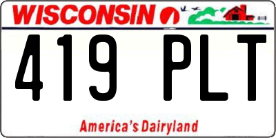 WI license plate 419PLT