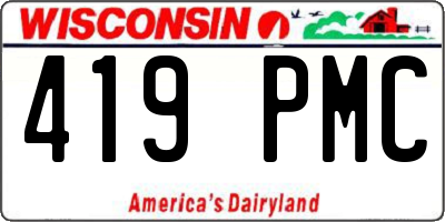 WI license plate 419PMC
