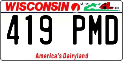 WI license plate 419PMD
