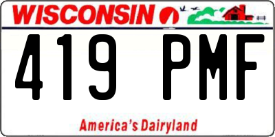WI license plate 419PMF