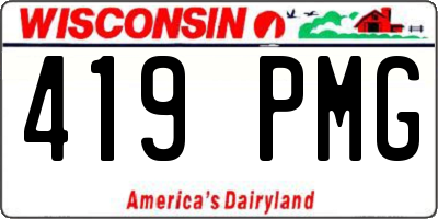 WI license plate 419PMG