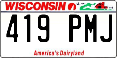 WI license plate 419PMJ
