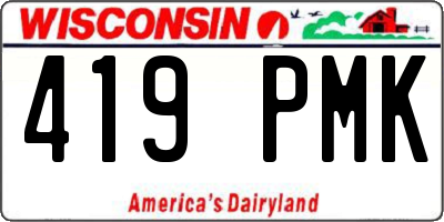 WI license plate 419PMK