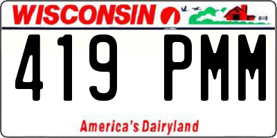 WI license plate 419PMM