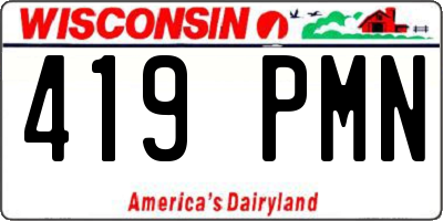 WI license plate 419PMN