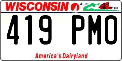 WI license plate 419PMO