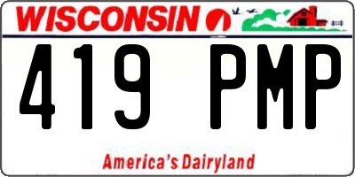 WI license plate 419PMP