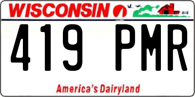 WI license plate 419PMR