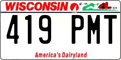 WI license plate 419PMT