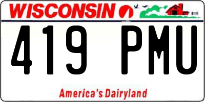 WI license plate 419PMU