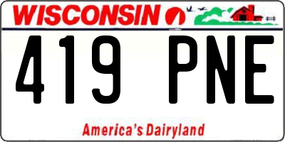 WI license plate 419PNE