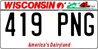 WI license plate 419PNG