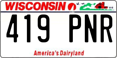 WI license plate 419PNR