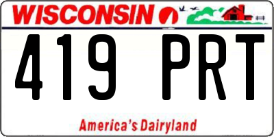 WI license plate 419PRT