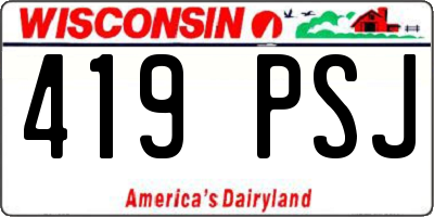 WI license plate 419PSJ