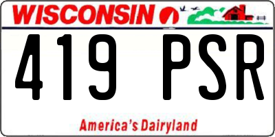 WI license plate 419PSR