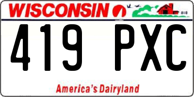 WI license plate 419PXC