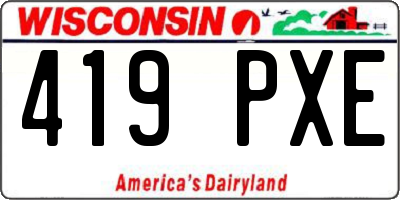 WI license plate 419PXE