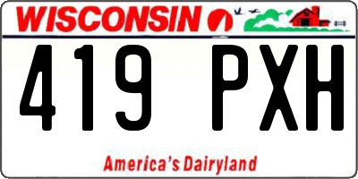 WI license plate 419PXH