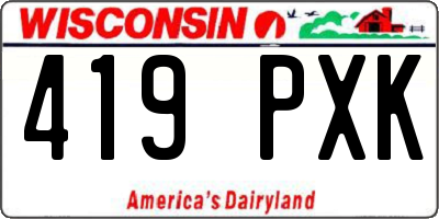 WI license plate 419PXK