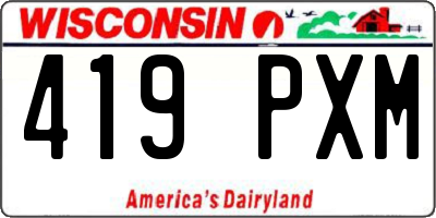 WI license plate 419PXM