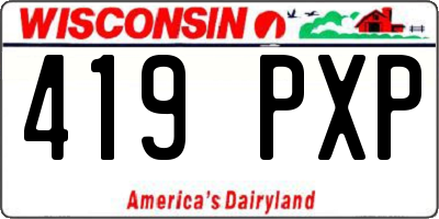 WI license plate 419PXP