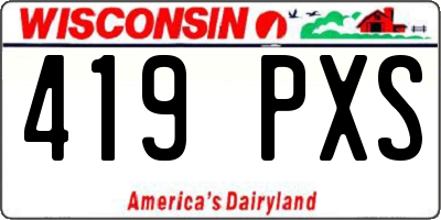 WI license plate 419PXS