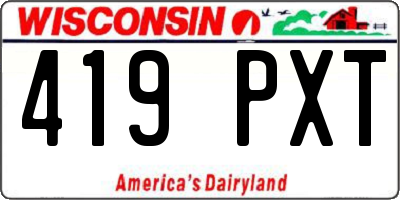 WI license plate 419PXT