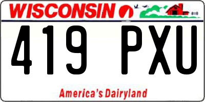WI license plate 419PXU
