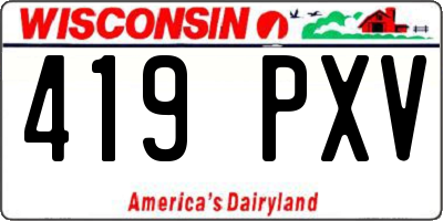 WI license plate 419PXV