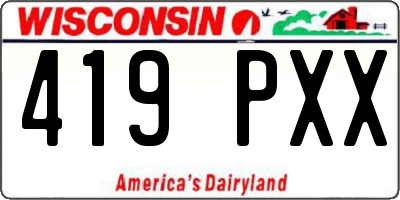 WI license plate 419PXX
