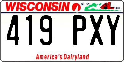 WI license plate 419PXY