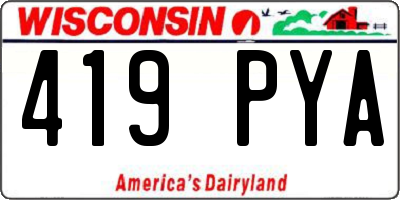 WI license plate 419PYA