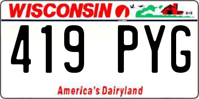 WI license plate 419PYG