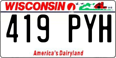 WI license plate 419PYH