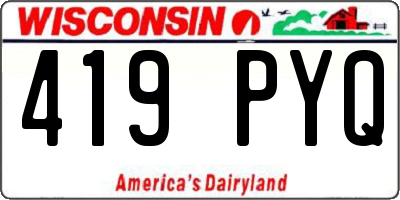 WI license plate 419PYQ
