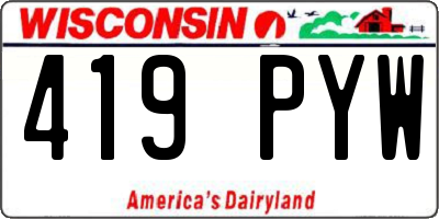 WI license plate 419PYW