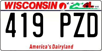 WI license plate 419PZD