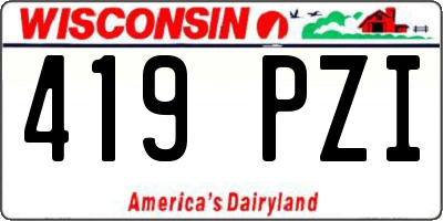 WI license plate 419PZI