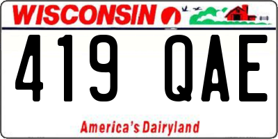 WI license plate 419QAE