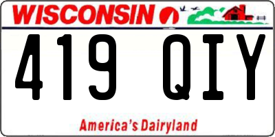 WI license plate 419QIY