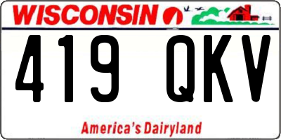 WI license plate 419QKV