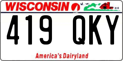 WI license plate 419QKY