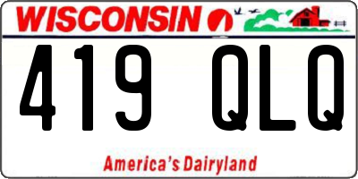WI license plate 419QLQ