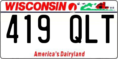 WI license plate 419QLT