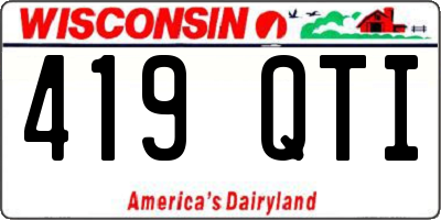 WI license plate 419QTI