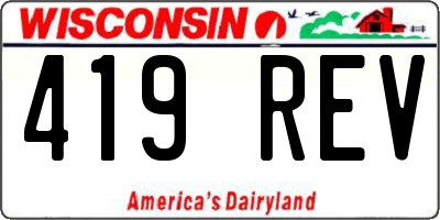 WI license plate 419REV
